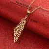 Pendant Necklaces Trendy Jewelry Arabic Hollow Stainless Steel Palestine Israel Map For Men Women Chain Necklace Elle22298b