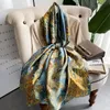 Sarongs 18090cm luxemerk Women Summer Silk Sjla Lady Wrap Soft Female Europe Designer Beach Bandanna Foulard Muffler Pareo 230216