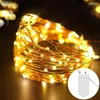 Strings 1-5m Batterij aangedreven Decoratie LED Koperdraad Fairy String Lights Lampen voor kerstvakantie Wedding Party