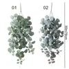 Fleurs décoratives Garland Garden Greenery Bouquet de soie suspendue Fausse plante Eucalyptus Feuilles artificielles Plantes artificielles