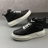 Kleed European Style Wedding Party Shoes Mode Breadbare buitenleren sneakers rond teen Dikke bodem Business Dri 5637