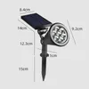 7leds Outdoor Lawn Lamp Solar Grond Licht Licht Wandgemonteerd Gevoelig Dimable Oplaadbaar voor Patio Garden Decor