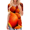 Женские футболки T Brand Brand Brand Pumpkin Rush Women Party V-образная футболка Harajuku Tshirts Printed Женская одежда хип-хоп крутая уличная одежда