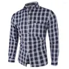 Men's Polos 2023 Spring Smart Casual Men's Cotton Plaid Shirt Male Business Office Long Sleeve High Quality Clothes