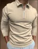 Polos pour hommes hommes à manches longues polos décontracté col ample hauts 2023 mode Streetwear chemise rayée