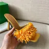 Pantoufles à talons hauts avec franges perlées pour femmes, tongs ornées en métal, Mules sexy à bout ouvert, promenade d'été, vacances, plage décontractée pour femmes