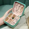 Storage Boxes Fashion Luxury Jewelry Bag Travel Portable Earrings Leather Box