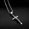 Chains Hip Hop Jesus Christ Cross Stainless Steel Pendant Necklace Punk Men Women Collares Statement Fashion Jewelry Party Gift