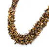 Chaînes Pierre naturelle Jaune Tiger Eye 5x7mm Collier pour femmes Accessoires Festival Cadeau Banquet Anniversaire Bijoux 18 pouces M315