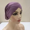 Vêtements ethniques Capuche intérieure de mode musulmane avec un maillot extensible sous Swarf Cross Front Hijab Caps Ladies Turban Bonnet