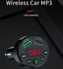 FM -адаптер E6 Bluetooth Car Charger Передатчик с двойным USB -адаптером Handfree Mp3 -плеером поддержка TF Card для iPhone Samsung Universal