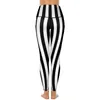 Pantalon actif Vintage rayé qualité Yoga noir blanc rayures verticales Leggings Push Up Gym Leggins Lady Kawaii collants de sport élastiques