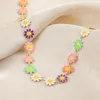 Choker Trend Daisy Girl ketting voor vrouwen Emaille kleurrijke sieraden vlinder zonnebloem hars kralen Korte keten Boho Party Gift