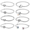 Bracelets de charme Femmes 925 Sterling Heart Snake Snake Chain Fit Original Pendant Safety Bead Jewelry 230215