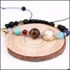 Charm Armband Universe Galaxy De ￥tta planeterna i Solar System Guardian Star Natural Stone Beads Armband Bangle For Women Men Dr DHGXK