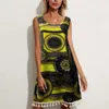 Women's summer casual dress Loose tassel sleeveless print dress