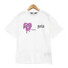 Designer Luxe Heren en Dames t-shirt Palms Angels Angel Spray Love Heart Print Korte mouwen Mode Grafisch Koppels Zomer High Street Shirts 1RYZ
