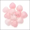 Pietra Naturale Rosa Ornamenti Di Cristallo Intagliato 25X10Mm Cuore Chakra Reiki Guarigione Quarzo Minerale Pietre Preziose Burattate Mano Home Decor Goccia Dh9Zu