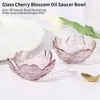 Bols fournitures vaisselle Gadget conteneur de rangement assiette d'assaisonnement soucoupe à huile de fleur de cerisier bol Sauce petit plat en verre