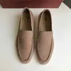 Designer Loropiana Charms Shoes Lp Scarpe da donna Mocassini piatti Suola morbida Tacchi larghi larghi