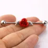 1Pc 14 Steel Industrial Barbell Ring Ear Straight Barbell Stud Cartilage Earring Helix Body Piercing Jewelry 14G