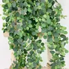 Decoratieve bloemen Simulatie Banyan Leaf Fake Green Plant Wall Hangende woonkamer Orchidee Vine Decoratie Bloembruiloft