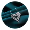 Pendentif Colliers New Novel Design Collier d'amour pour femmes Full Bling Zirconia Ly Mariage Engagement Trend Heart Bijoux