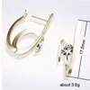 Stud Earrings U-Shaped Mosaic Zircon Jewelry For Women's Fashion Exquisite High-Grade Charm Party Accessories Wholesale