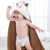 Blankets & Swaddling Cartoon Hooded Quilt Baby Bathrobe Cute Animal Infant Blanket Square Bath Wrap Swaddle Born Cloak Towel