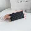 Fashion Black women clutch lady ladies long wallet pu leather single zipper wallets classical corn purse card holder purse card