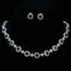 Zestawy biżuterii ślubnej Em luksusowe sześcienne cyrkon kryształowe nakcie