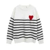 Ontwerpers Sweater Love Heart A Man Woman Lovers paar Cardigan Gebreide ronde nek hoge kraag dames mode brief witte zwarte streep lang