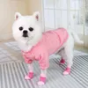 Hondenkleding 4 van de winter anti-slip sokken voor honden gebreide warme kleine dikke beschermerschoenen laarsjes accessoires