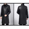 Men's Jackets Brand Leather Jackets Men Cashmere Coats Winter Casual Long Thick Fleece Leather Parkas Men Warm Faux Leather Jacket Coat Mens 230215