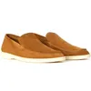 Designer Loropiana Charms Shoes LP Lefu Shoes Men Summer Buckskin Casual mångsidig platt botten slitage lat