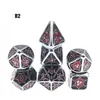 DICE Games 7pcs/Set Metal Star Sky Series Board Game Polyedral Playing Dices Set D4 D6 D20 met retailpakket A50 A32 Drop Lever DHDPQ