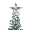 Décorations de Noël Arbre Star Topper Toppers Treetop Decor Light Up Rustic Desktop Adornment Décoration Fer Extérieur Argent