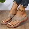 Sandali Clip Toe Wedge Women 2023 Summer Thick Platform Beach Donna Plus Size 44 Tacchi bassi Gladiator Sandalias De Mujer