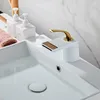 Bathroom Sink Faucets Basin Faucet Brush Gold/White Baking Solid Brass Unique Design Mixer Tap & Cold Waterfall