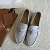 Designer Loropiana Charms Schuhe Lp Lofo Damen Neue Flache Ferse Ein Fuß Leder Herbst Weiche Pendler Bequeme Runde Kappe Einzelne Schuhe