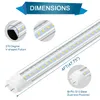 T8 T10 T12 4ft LED -lampen 28W Dual Row V -vormige LED -gloeilamp, 6000K Koel Wit, vervangende fluorescentielampen (75 W equivalent), Clear Cover, Ballast Bypass -winkellichten