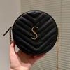 Projektant Chevron Pikowana Ziarno Vinyle Okrągła Torba Na Aparat Francja Luksusowa Marka Y Poudre Tłoczona Skóra Lady Shouler Torby Damskie Crossbody Chain Strap Pouch Torebki