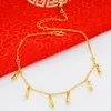 Anklets Girls Lady Anklet Foot Chain Summer Beach Jewelry on the leg 18k Yellow Gold Filled Heart peanut Woman Lovely Fish Gift 230216