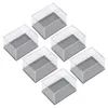 Decorative Figurines 6Pcs Transparent Storage Boxes Organiser Box Mineral Specimen Display