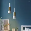 Kolye lambaları Nordic Macaron Yemek Odası Lamba Mutfak Asma Işıklar Tavan Avizesi Ev Loft Dekor Modern Ahşap Aydınlatma Armatürleri