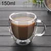 Tazze da 150 ml Tazza di vetro a doppia parete creativa con manico Tè Caffè Birra Latte Resistente al freddo Trasparente Bevanda Tazza Bicchieri