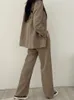 レディースツーピースパンツエーレガントミス春秋女性用カジュアルブレザージャケットパンツセット韓国ファッションオフィスウェアアウトフィット女性230216