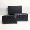 Women black Zig Zag wallet Pu Credit card holder leather long zipper marmont Coin purse Fashion love clutch wallets222d