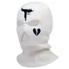 Berets 1pc haft haftowy maska ​​twarzy Broken Serce 3-Hole dla zimnej pogody Zimowe narty i kobiety Kolarstwo termiczne