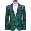 Mens Suits Blazers Colorful Glitter Sequin Tuxedo Blazer Men Luxury Brand Mens Shawl Collar Dress Suit Jacket Wedding Party Blazer Costume 230216